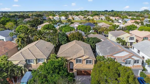 a view of a park with slide