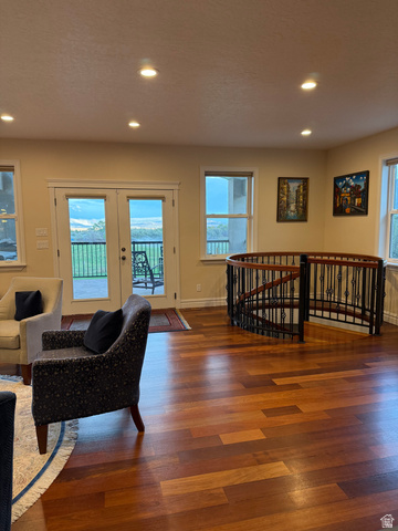 3145 South 500 West Vernal, UT 84078 - Photo 16 of 64 Living room with recessed lighting, wood finished floors, french doors, and plenty of natural light