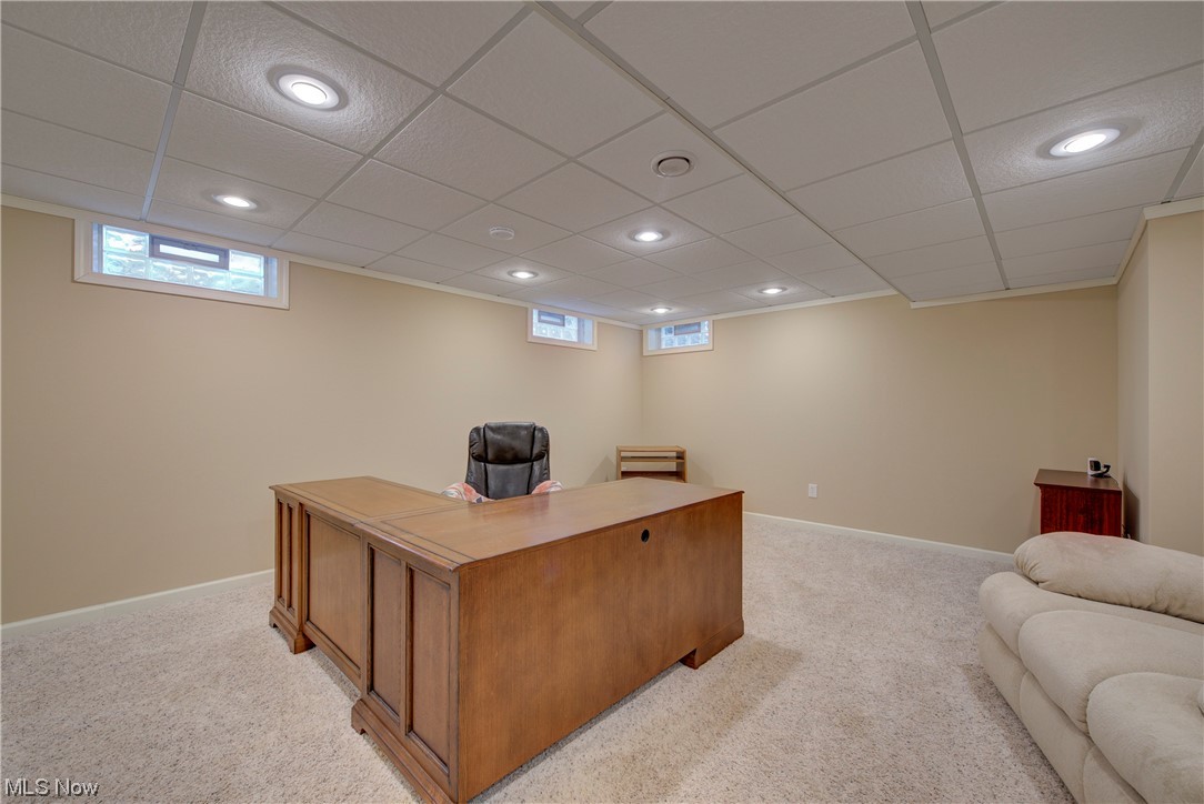 279 Sandstone Ridge Way Berea, OH 44017 - Photo 14 of 29 Carpeted office space featuring a drop ceiling and a healthy amount of sunlight