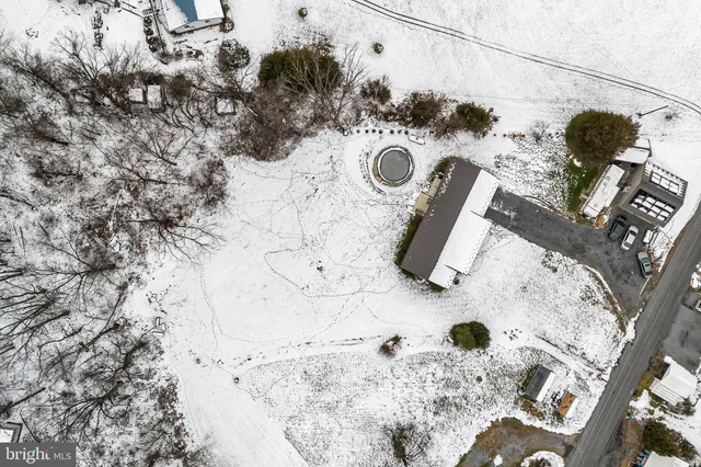 a view of a road with a yard