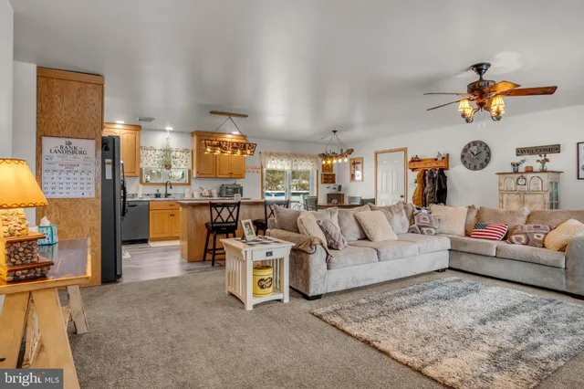 a living room with furniture and a couch