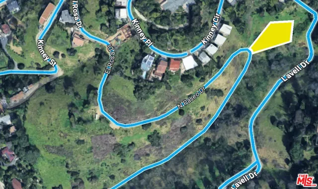 an aerial view of a swimming pool