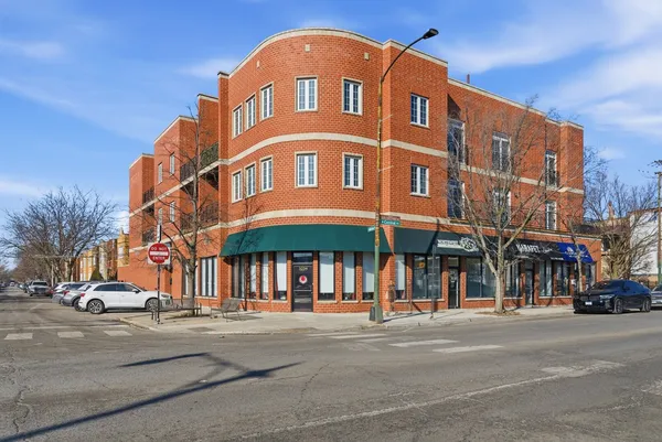 a front view of a building