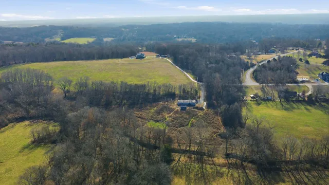 a garden view with a seating space