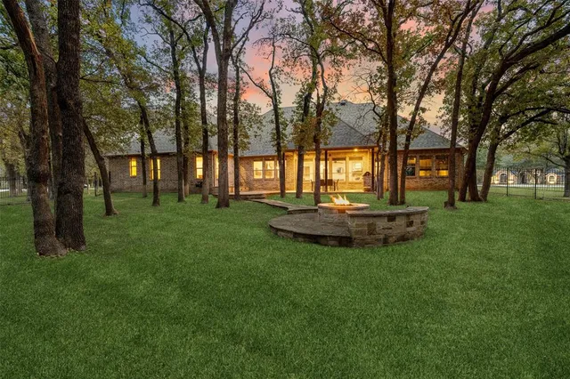 a view of a park with tree s