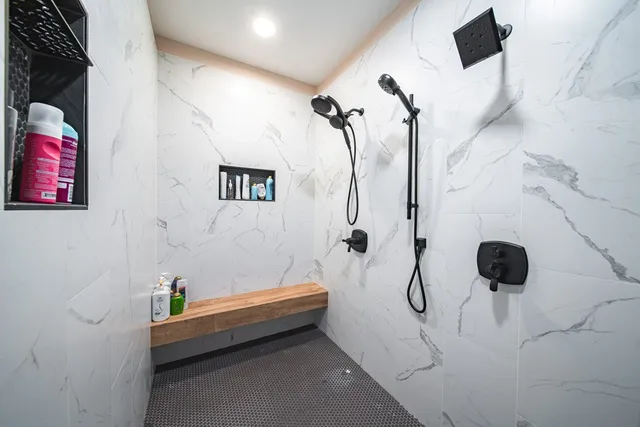 a view of a porch with chairs and backyard