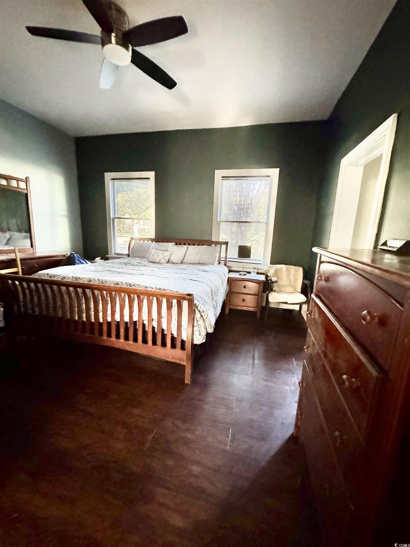 932 Duke Street Georgetown, SC 29440 - Photo 25 of 30 Bedroom featuring ceiling fan and dark wood-style floors