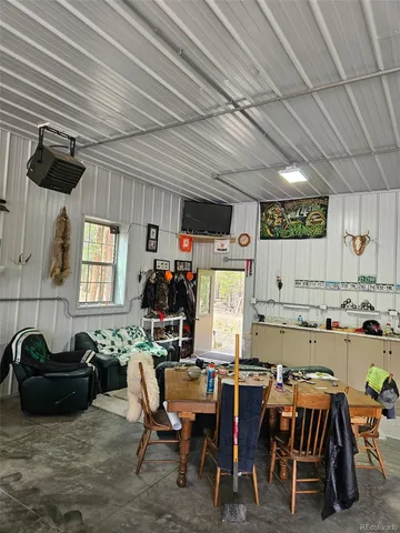 a car parked in a garage