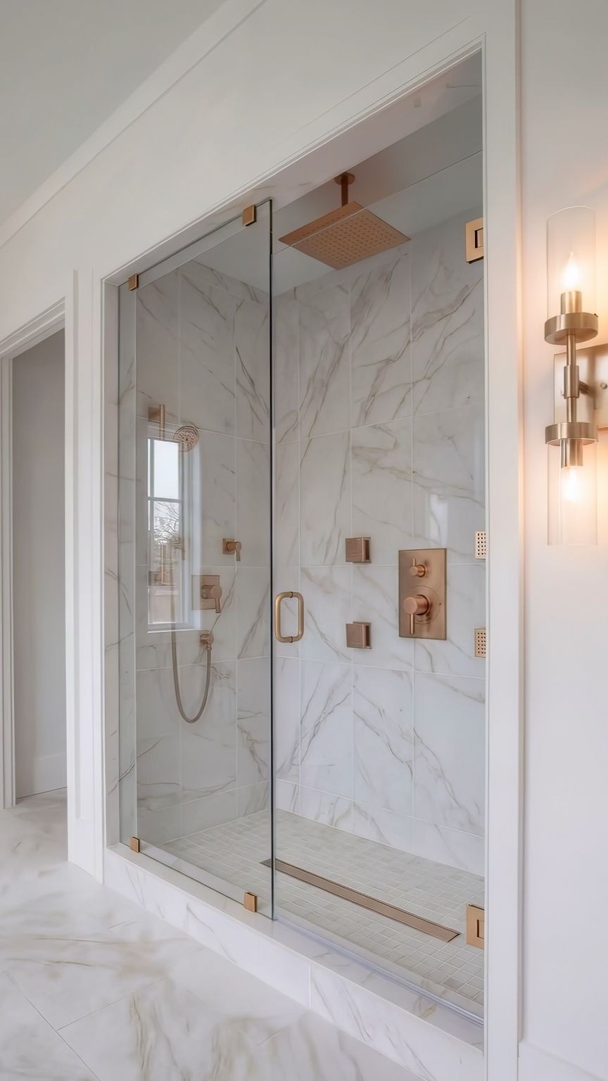 6801 Flat Creek Road College Grove, TN 37046 - Photo 14 of 20 a bathroom with a glass shower door