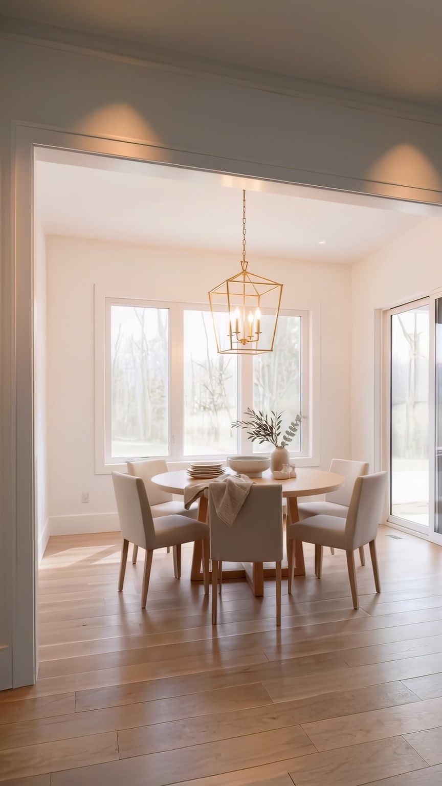 6801 Flat Creek Road College Grove, TN 37046 - Photo 6 of 20 a dining room with furniture wooden floor a chandelier