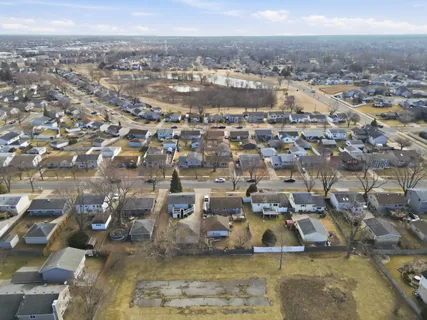 an aerial view of multiple house