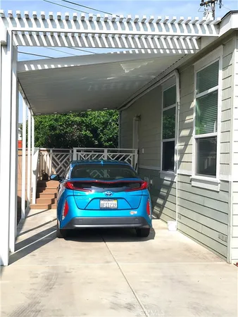 a car parked in front of a house