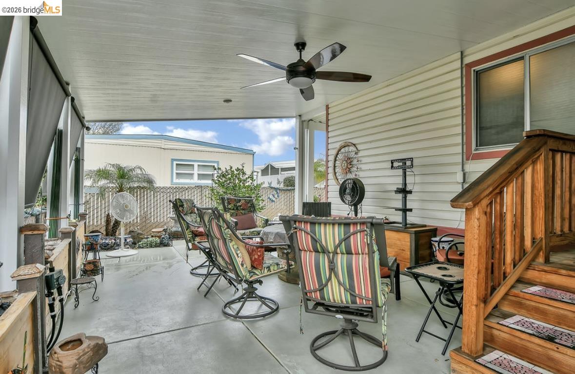 4603 Balfour Road, Unit 86 Brentwood, CA 94513 - Photo 18 of 24 View of patio / terrace featuring ceiling fan and outdoor dining space