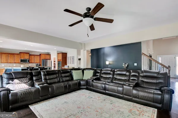 a living room with furniture
