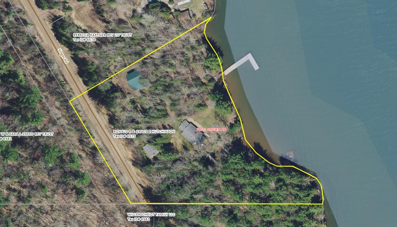78210 Singer Road Washburn, WI 54891 - Photo 41 of 42 Aerial overview of property's location with property parcel outlined