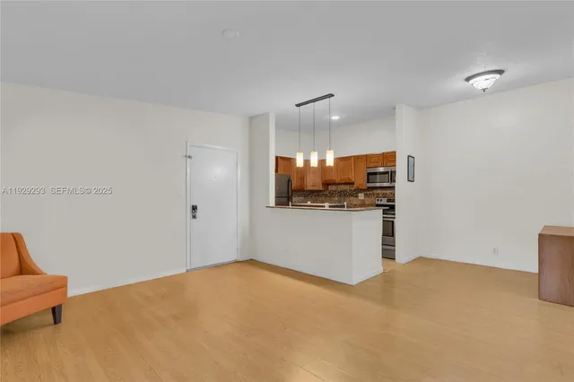 a view of kitchen and window