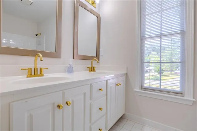 an aerial view of city and lake