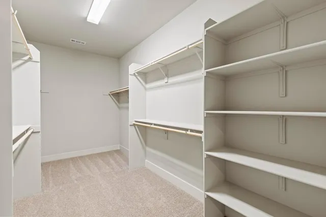 a view of an empty walk in closet