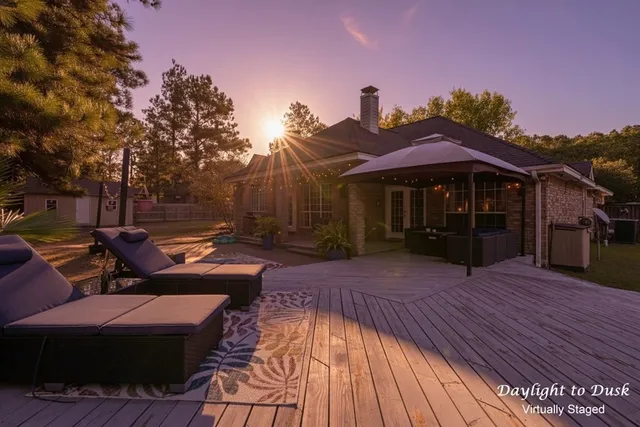 a view of a house with sitting area