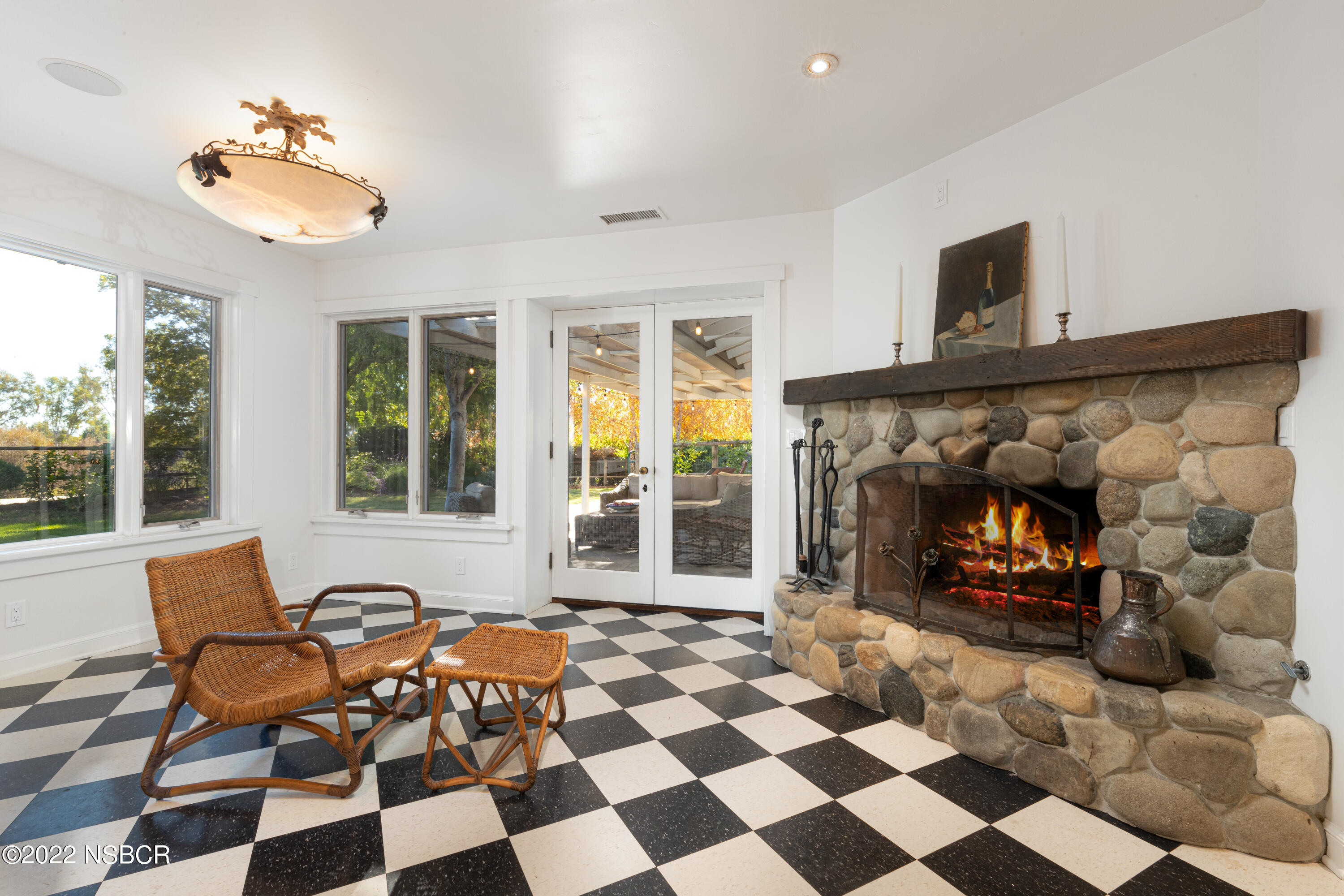2006 North Refugio Road Santa Ynez, CA 93460 - Photo 9 of 38 Fireplace in Kitchen