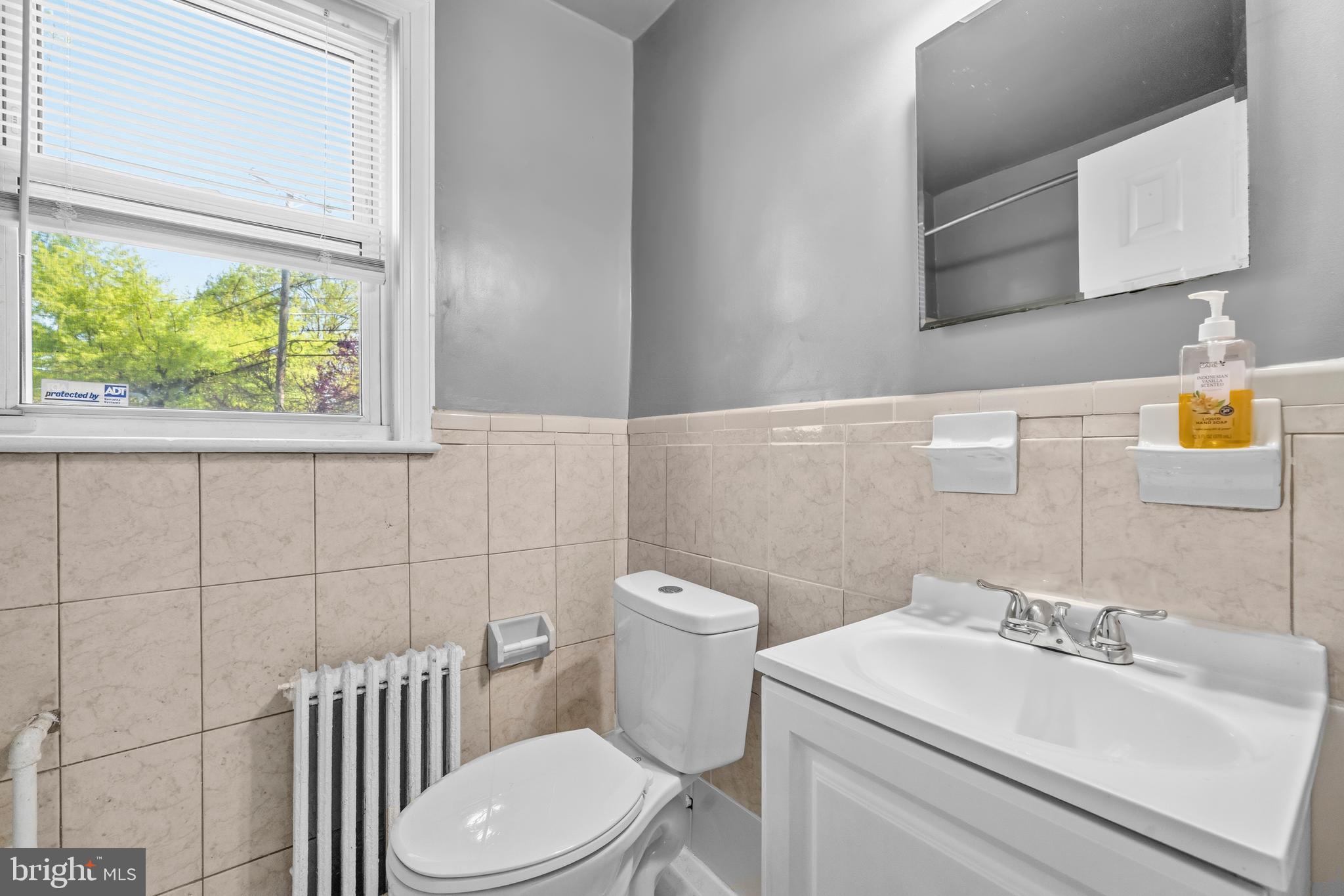 520 49th Street Northeast Washington, DC 20019 - Photo 25 of 38 a bathroom with a sink a toilet and a window