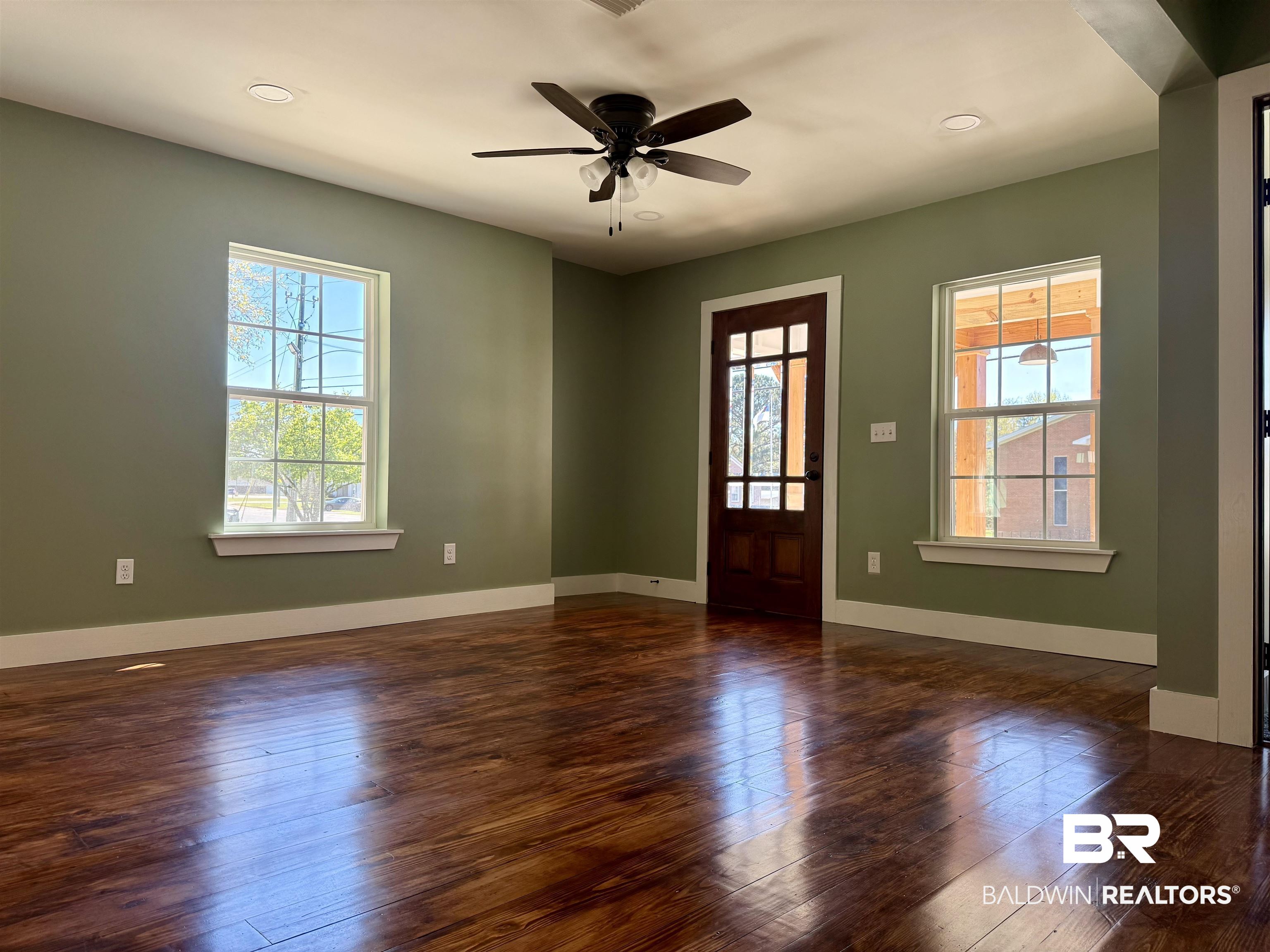 613 Forrest Avenue Brewton, AL 36426 - Photo 4 of 22 Foyer featuring dark wood-style flooring, ceiling fan, and recessed lighting