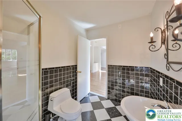 a black and white checkered floor