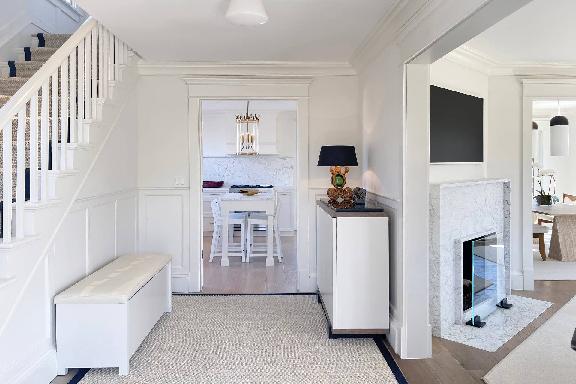 67 Norris Lane Bridgehampton, NY 11937 - Photo 6 of 32 a living room with furniture and a fireplace
