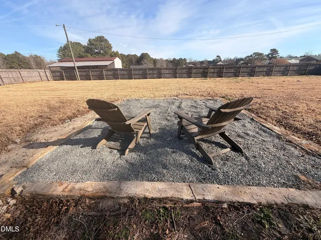 a view of a lake with a terrace