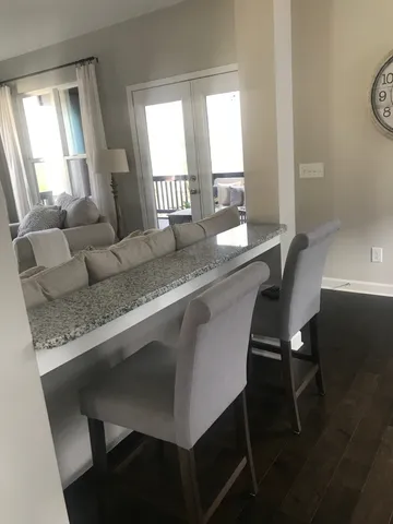 a living room with a couch and a table