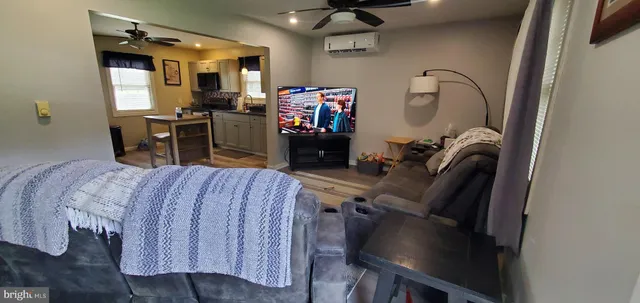 a bed room with a bed and furniture