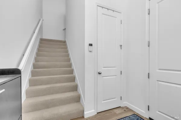 a view of an entryway with staircase
