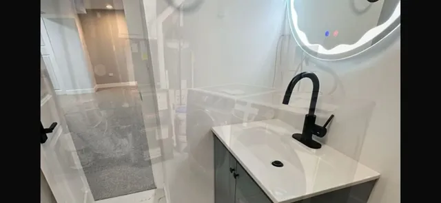 a close view of a sink