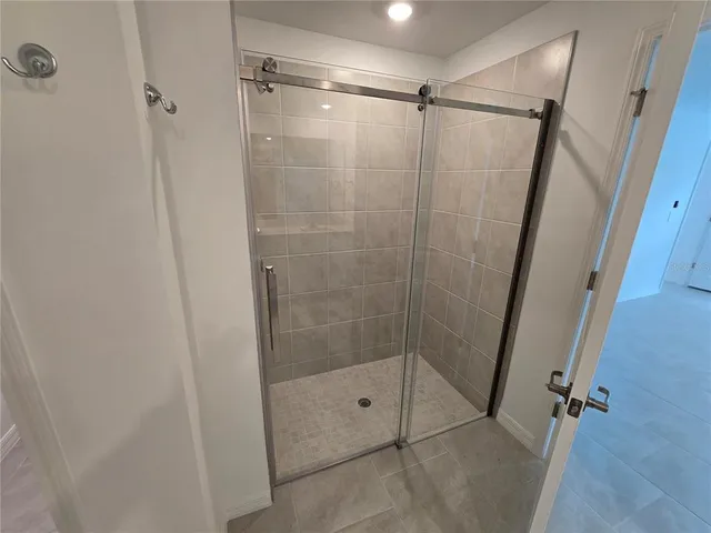 a view of a room with racks on the wall