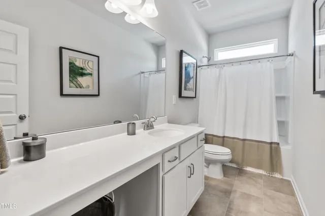 a bathroom with a sink a toilet and a large mirror