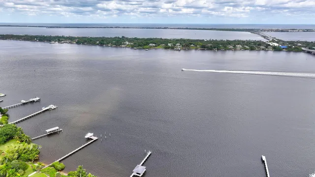 a view of a city and a lake