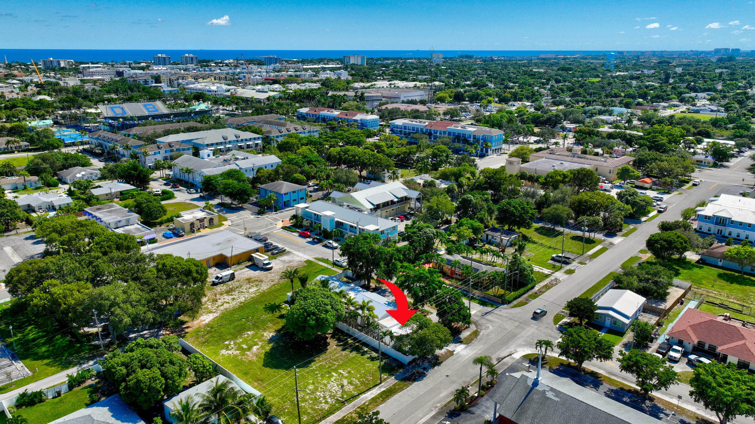 515 Northwest 1st Street, Unit 1 Delray Beach, FL 33444 - Photo 22 of 35 an aerial view of residential houses with outdoor space and street view