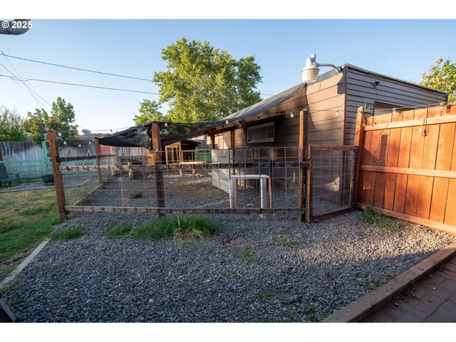 a view of wooden door