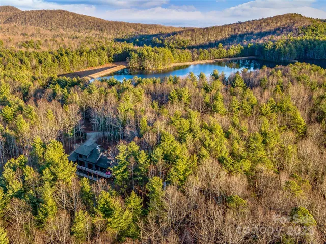 a view of lake with mountain