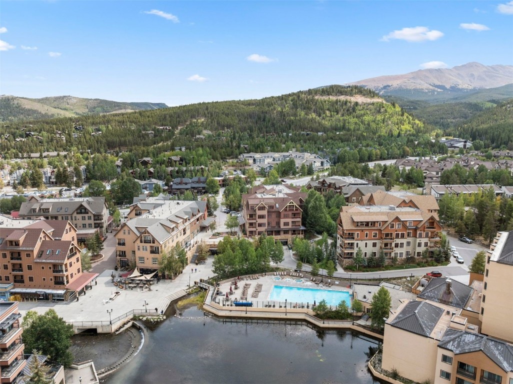 610 Columbine Road, Unit 6307 Breckenridge, CO 80424 - Photo 36 of 36 an aerial view of a city with streets and houses