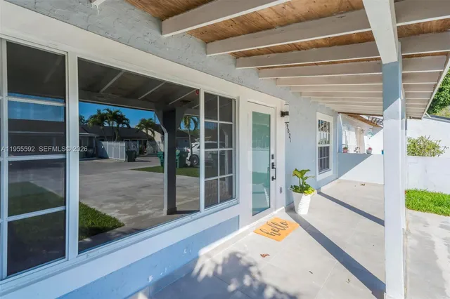 a view of the porch of the house