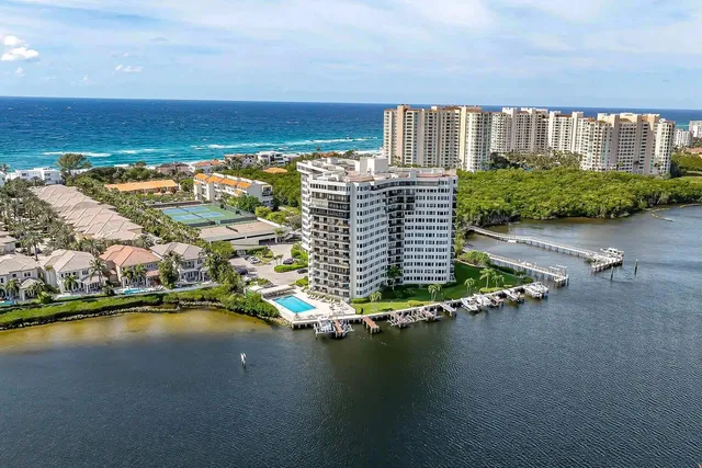 a view of a city with lawn chairs
