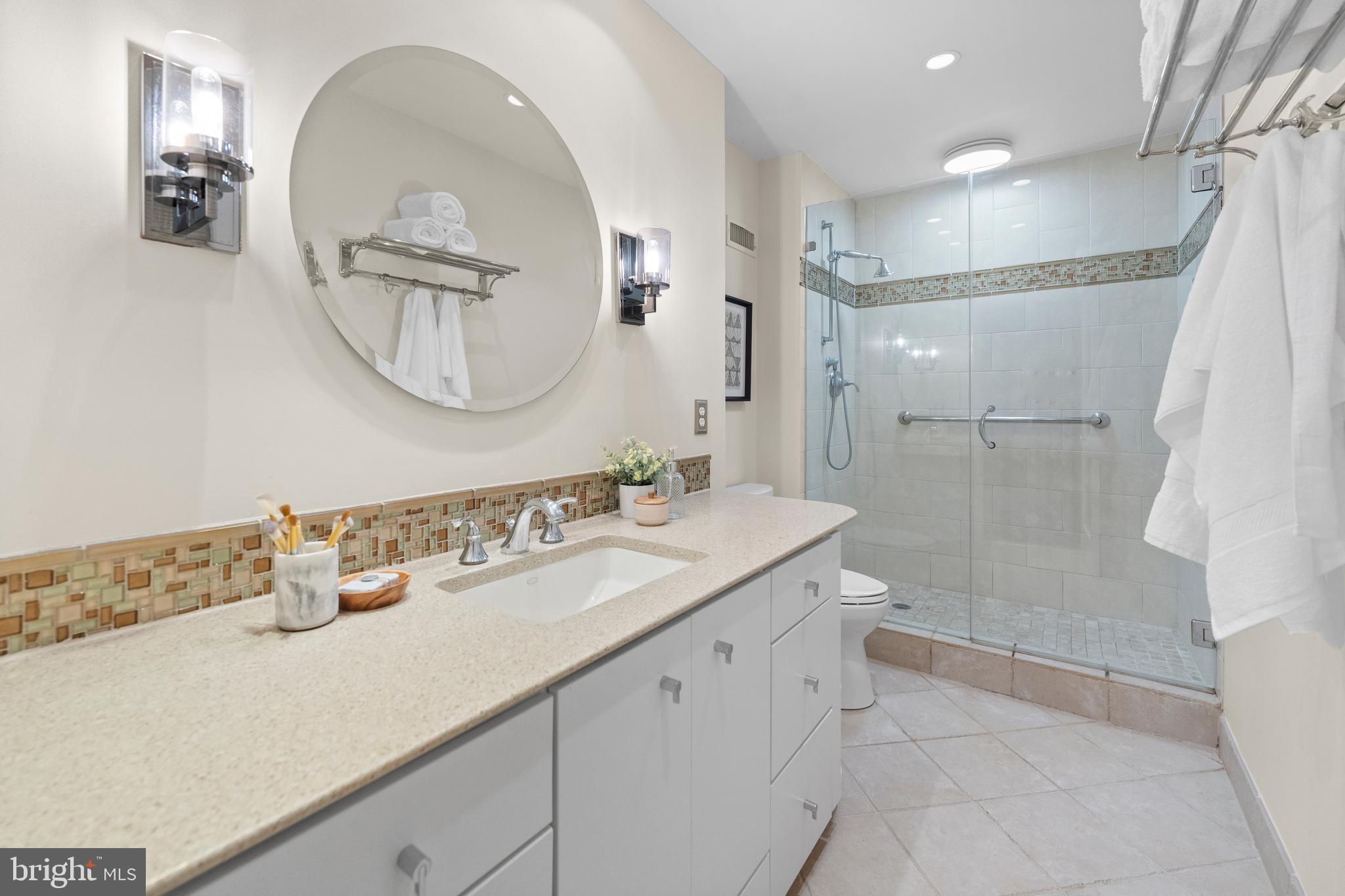 11303 Harborside Cluster Reston, VA 20191 - Photo 22 of 30 a bathroom with a sink a toilet and a mirror