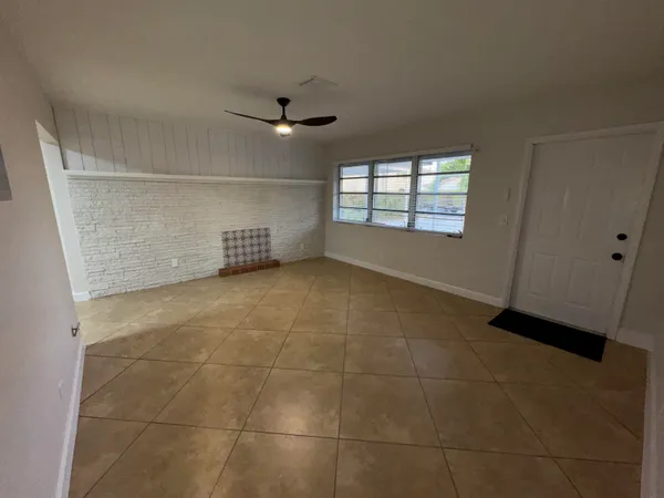 an empty room with a window