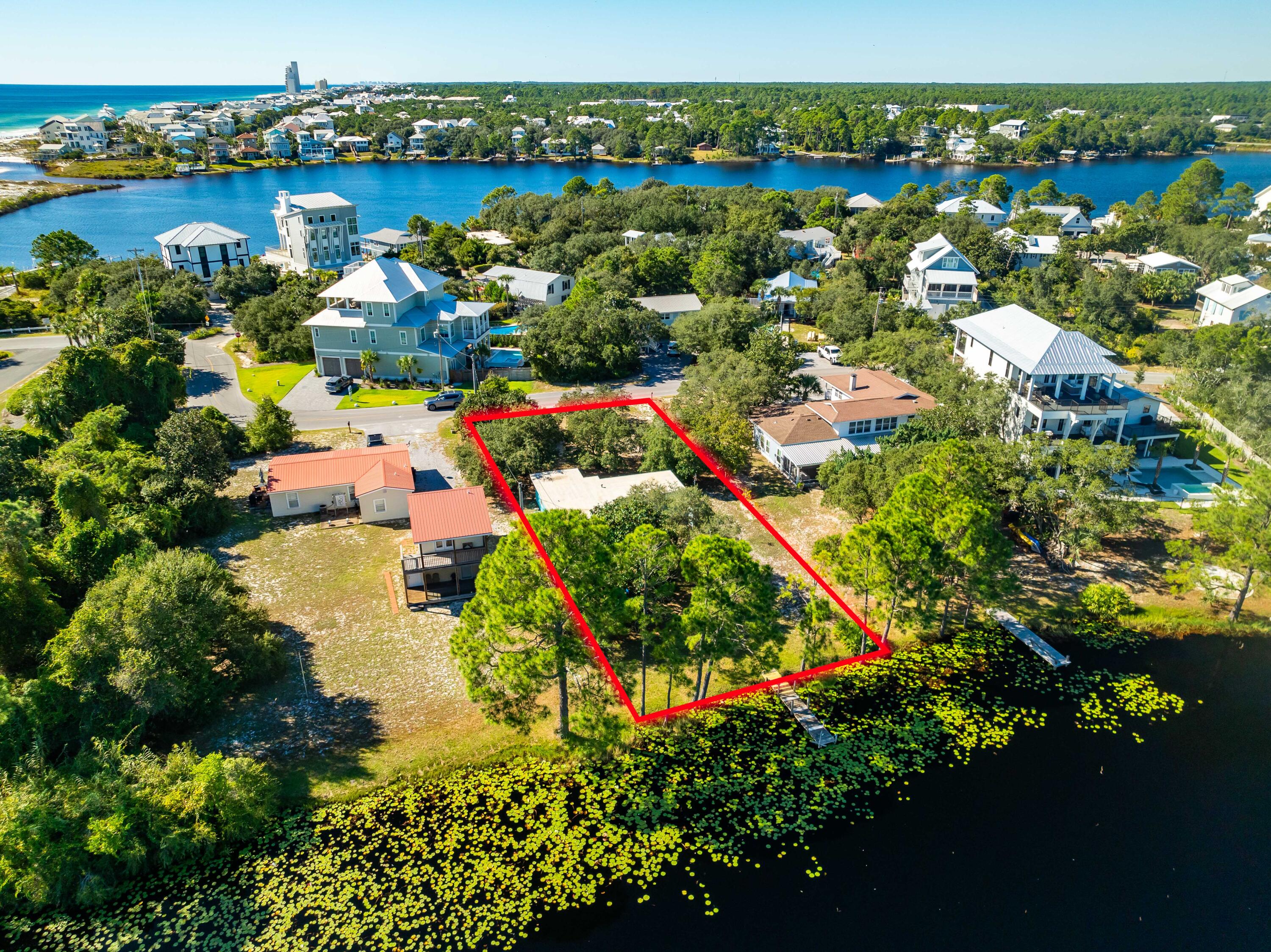 211 Lakeview Drive Santa Rosa Beach, FL 32459 - Photo 11 of 22 211 Lakeview Aerial Outlined-16
