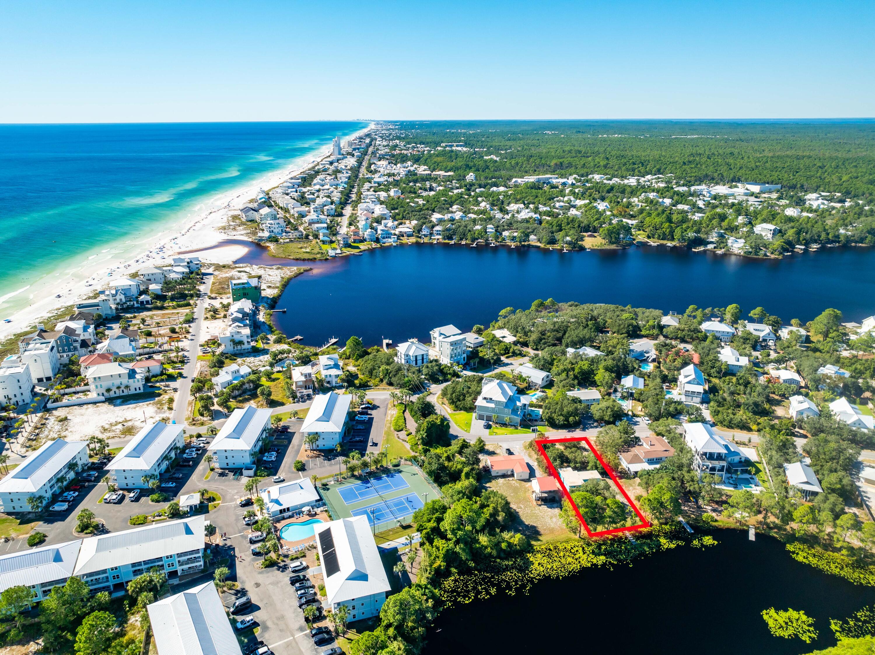 211 Lakeview Drive Santa Rosa Beach, FL 32459 - Photo 7 of 22 211 Lakeview Aerial Outlined-4
