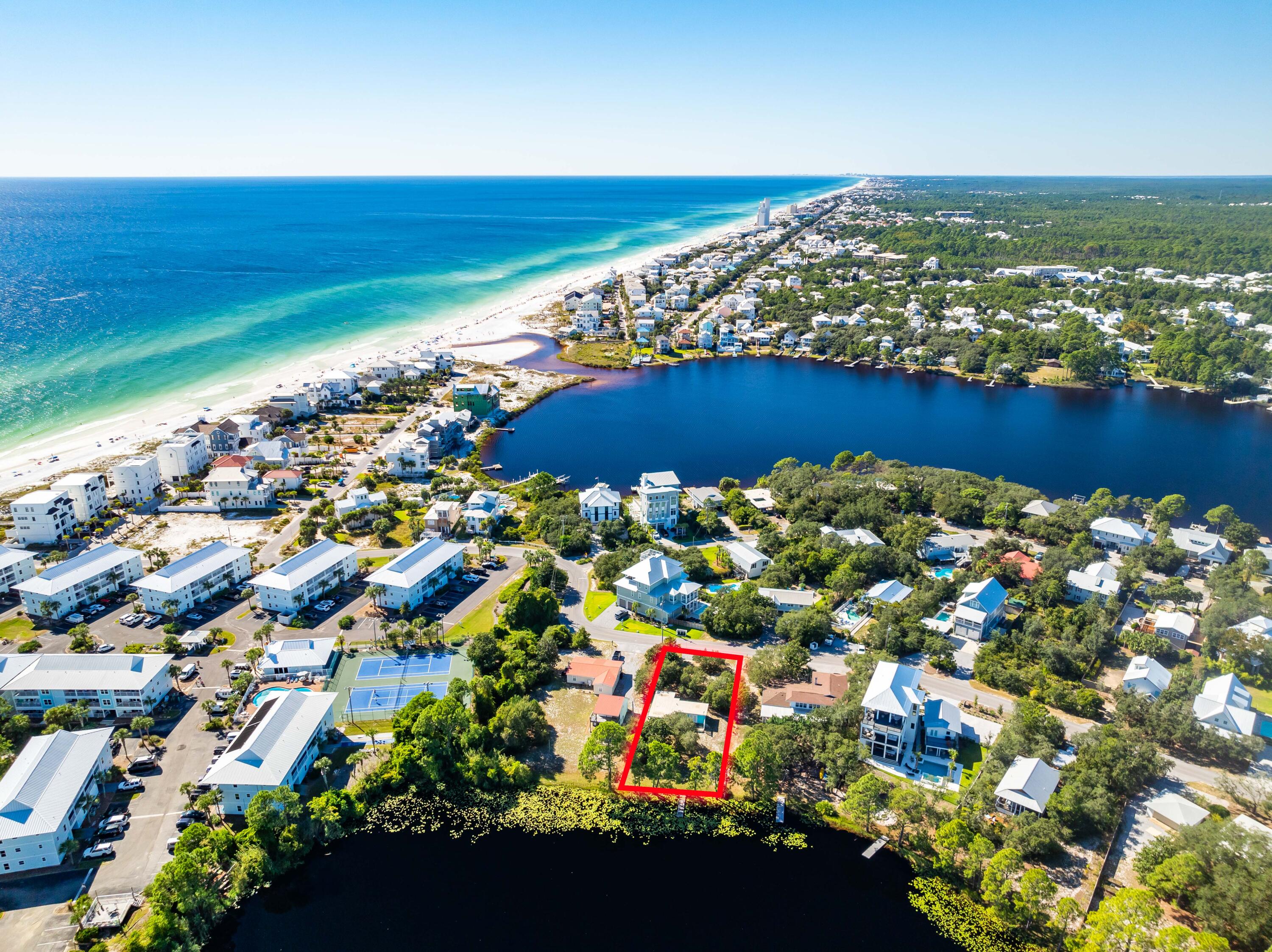 211 Lakeview Drive Santa Rosa Beach, FL 32459 - Photo 8 of 22 211 Lakeview Aerial Outlined-3