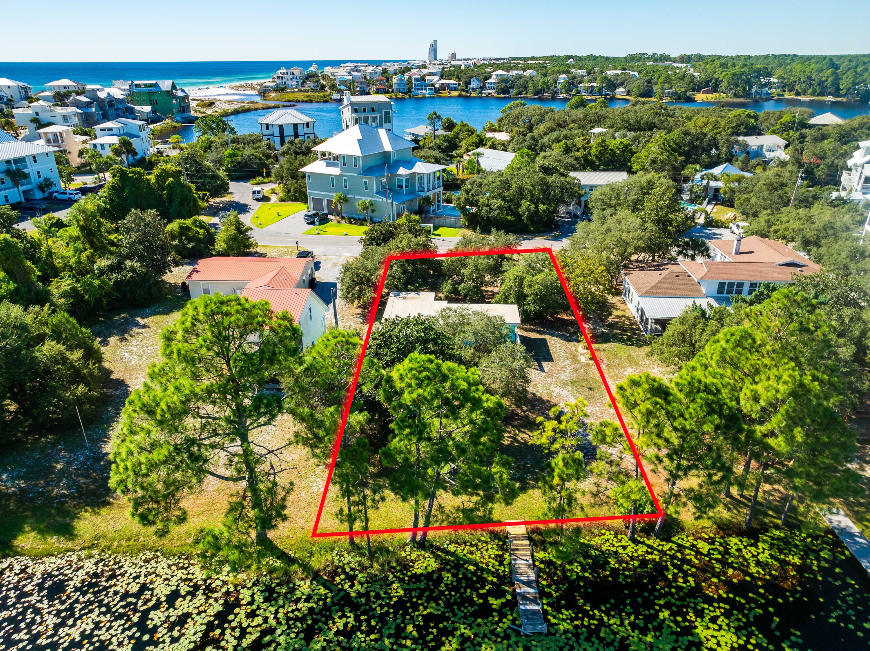 211 Lakeview Drive Santa Rosa Beach, FL 32459 - Photo 10 of 22 211 Lakeview Aerial Outlined-18