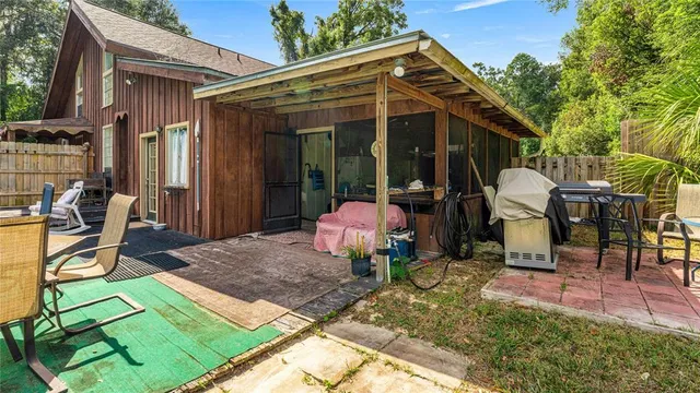 a view of a backyard with a house