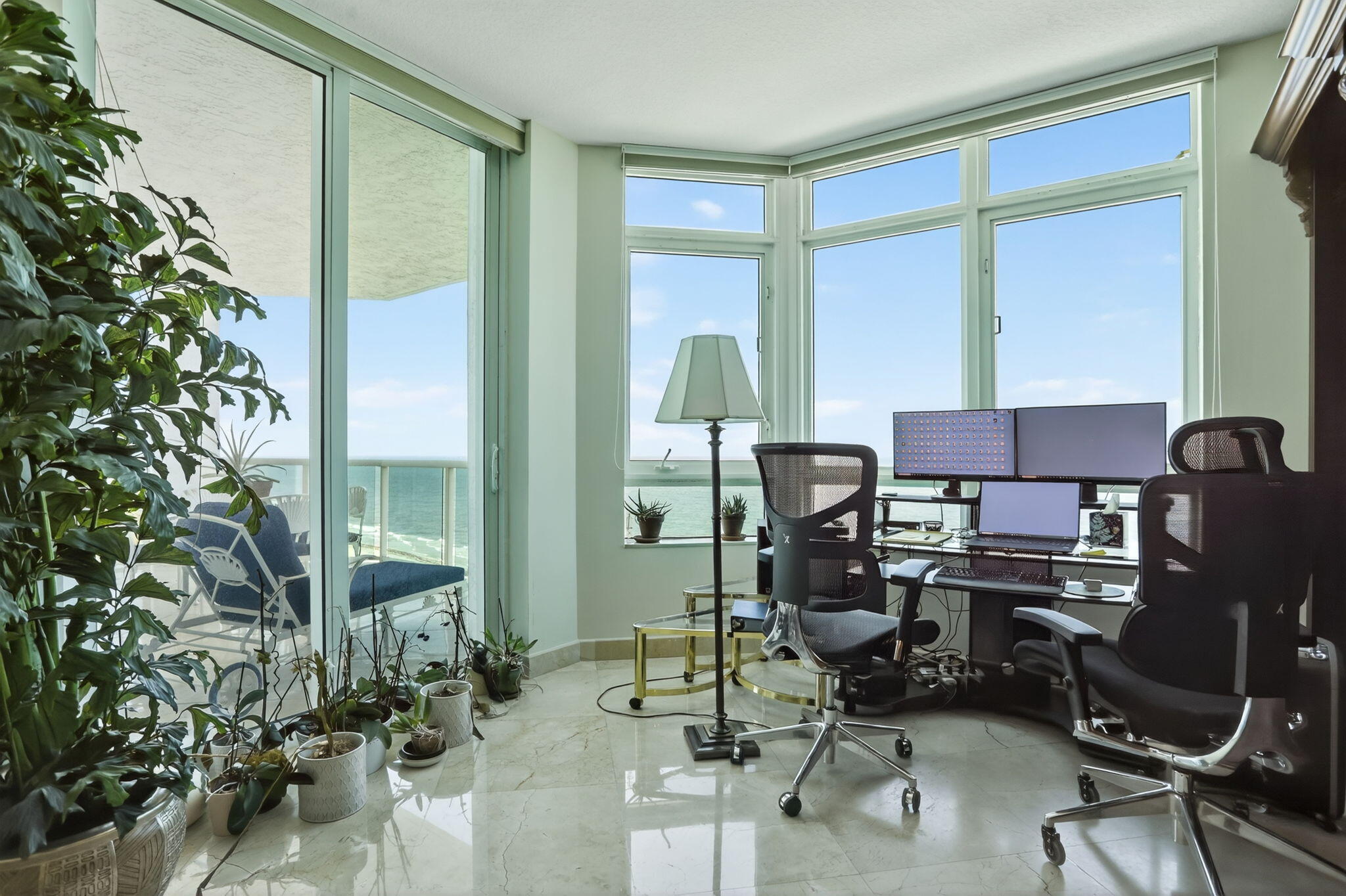 1430 South Ocean Boulevard, Unit 10A Lauderdale-by-the-Sea, FL 33062 - Photo 31 of 97 a view of a workspace with furniture and a window